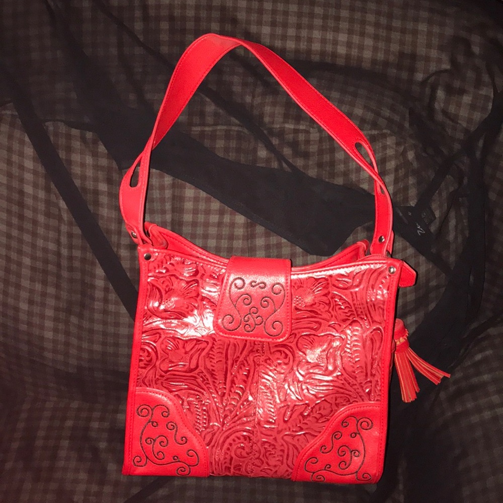 Tooled leather Madi Claire shoulder bag